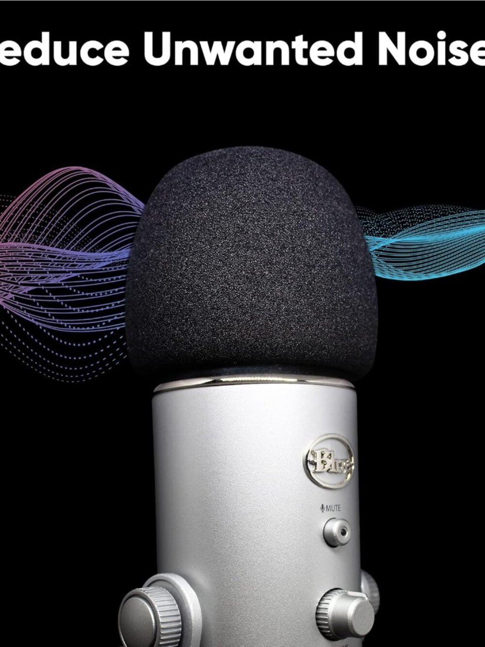 Foam Windscreen for Blue Yeti Microphone - Pop Filter Cover made from Quality Sp - Picture 4 of 7